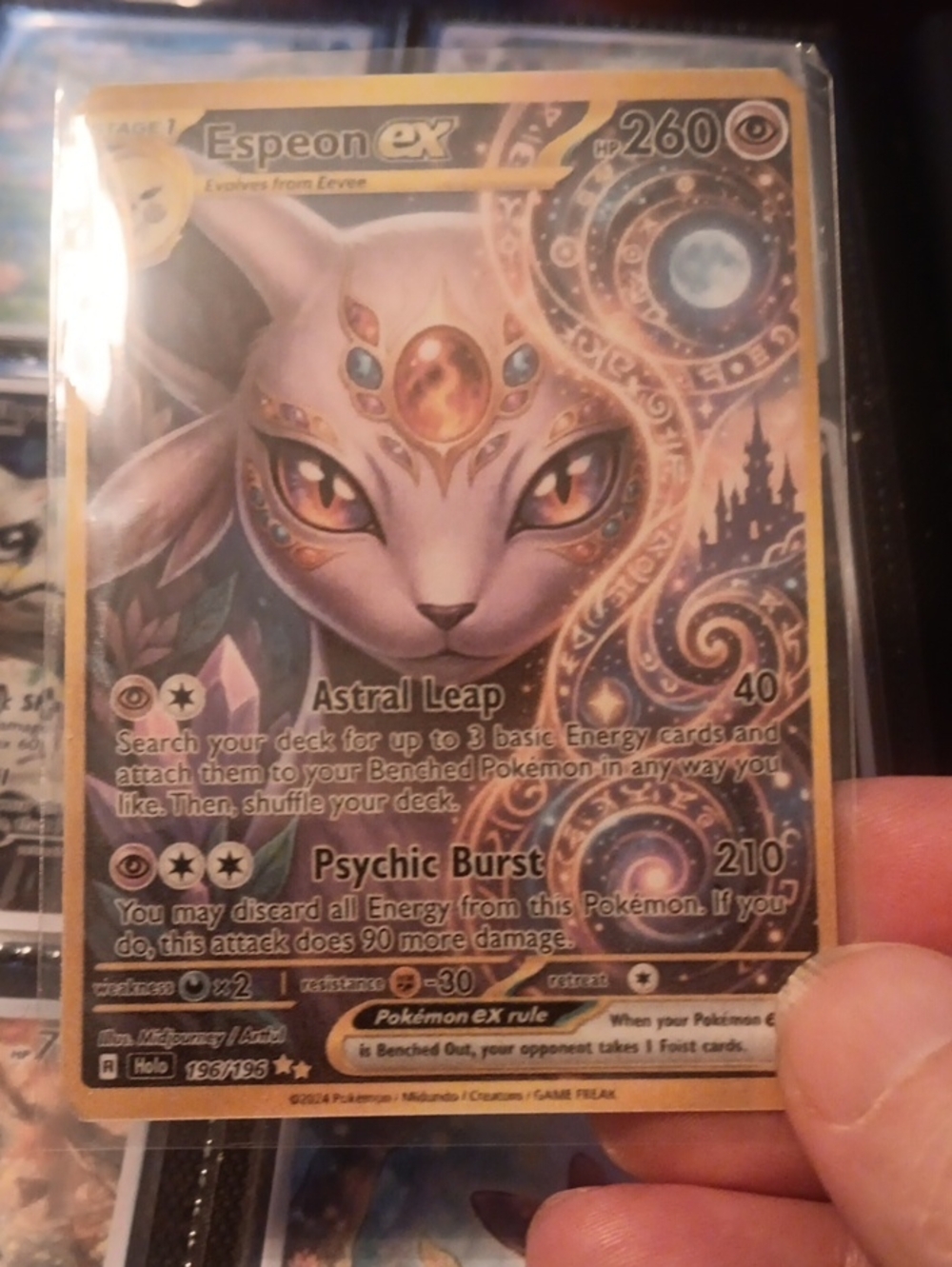 Espeon ex Holo Collector Card - Pink